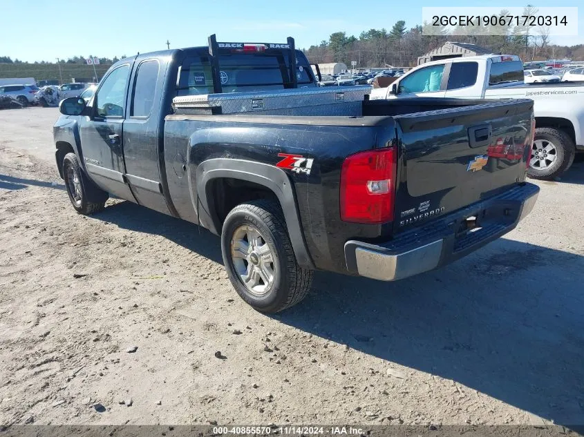 2007 Chevrolet Silverado 1500 Lt1 VIN: 2GCEK190671720314 Lot: 40855570