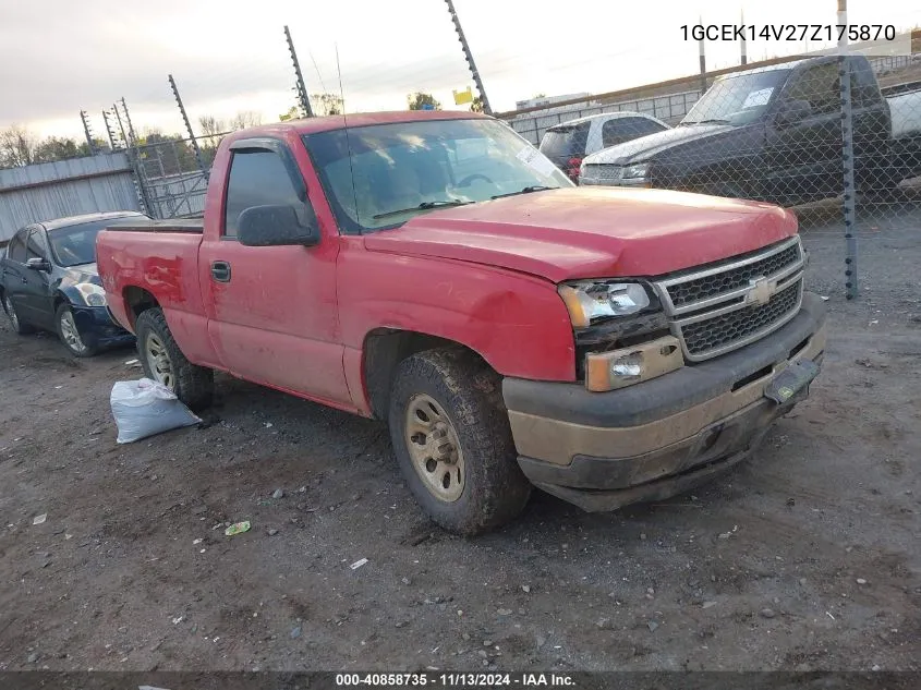 2007 Chevrolet Silverado 1500 Classic Work Truck VIN: 1GCEK14V27Z175870 Lot: 40858735