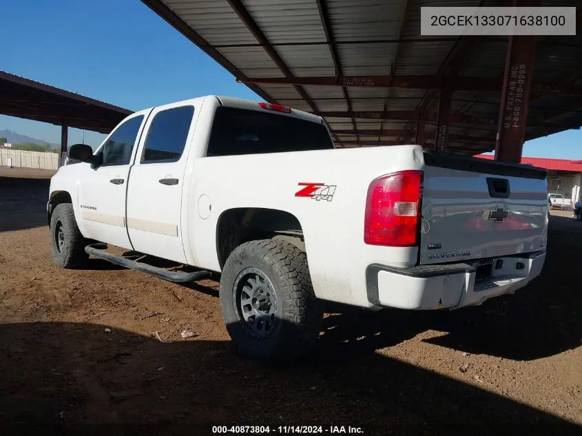 2007 Chevrolet Silverado 1500 Lt2 VIN: 2GCEK133071638100 Lot: 40873804