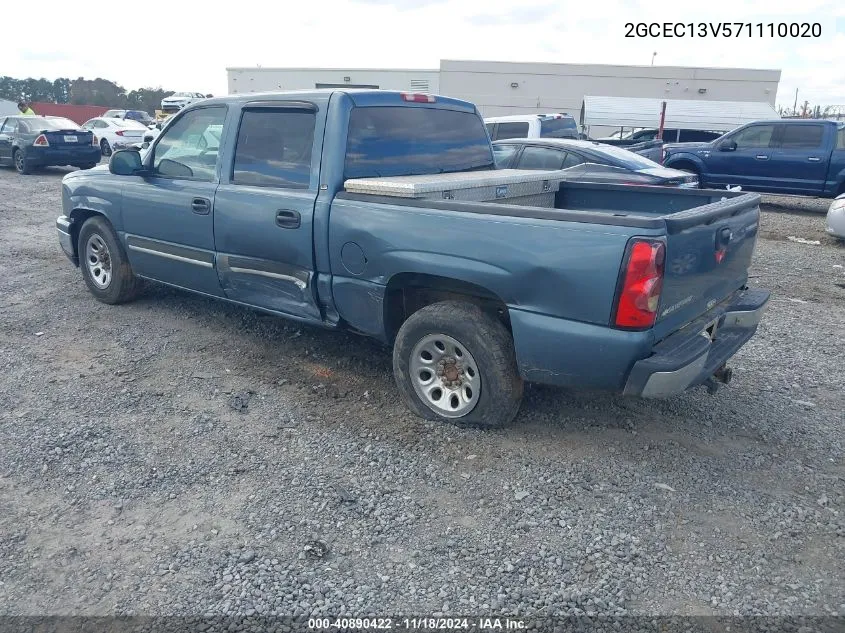 2007 Chevrolet Silverado 1500 Classic Ls VIN: 2GCEC13V571110020 Lot: 40890422