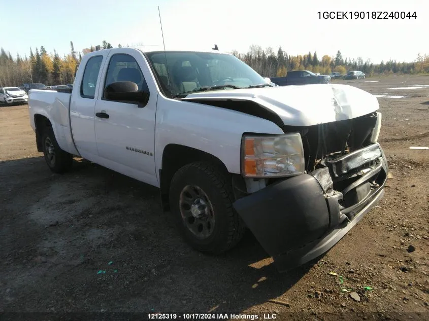 2008 Chevrolet Silverado 1500 VIN: 1GCEK19018Z240044 Lot: 12125319