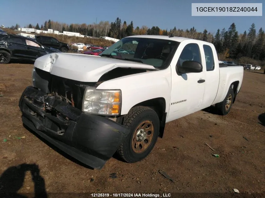 2008 Chevrolet Silverado 1500 VIN: 1GCEK19018Z240044 Lot: 12125319