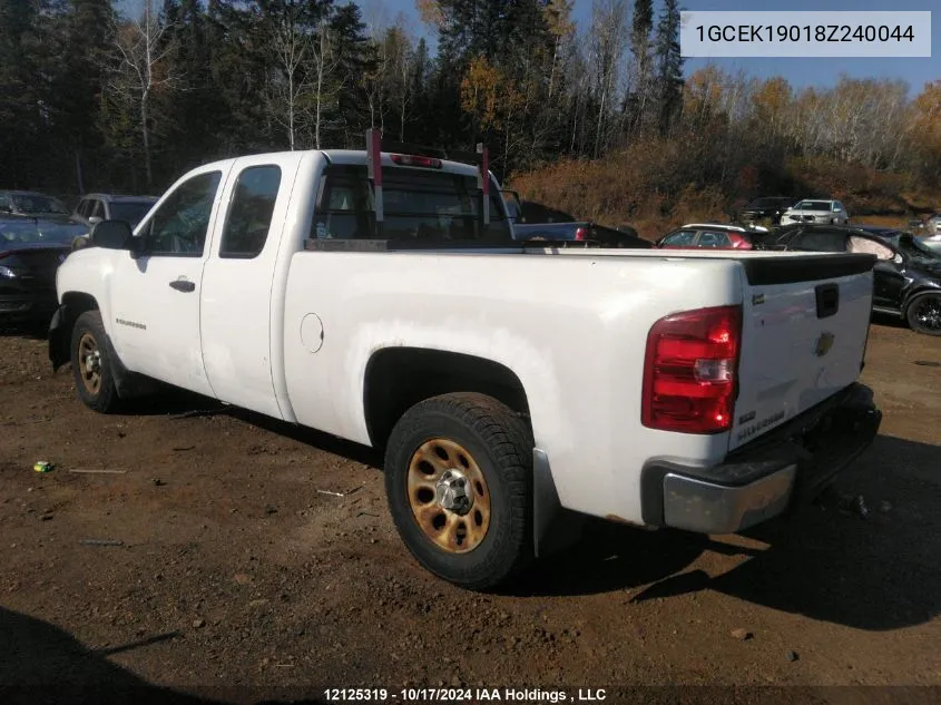 2008 Chevrolet Silverado 1500 VIN: 1GCEK19018Z240044 Lot: 12125319