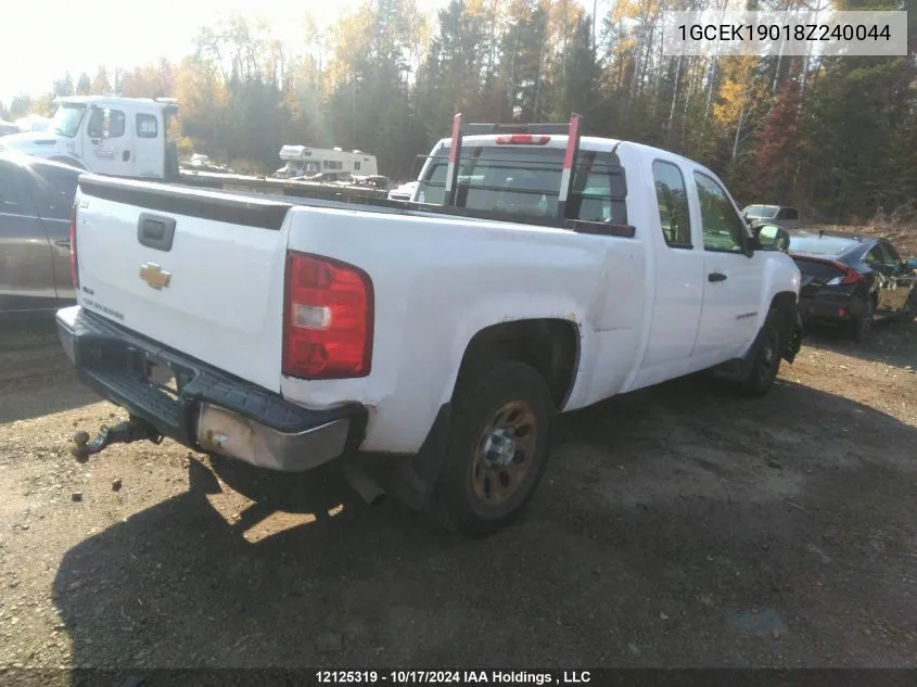 2008 Chevrolet Silverado 1500 VIN: 1GCEK19018Z240044 Lot: 12125319