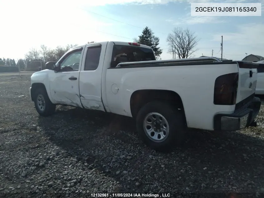 2008 Chevrolet Silverado 1500 VIN: 2GCEK19J081165340 Lot: 12132561