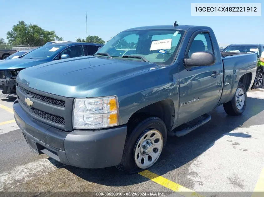 2008 Chevrolet Silverado 1500 Work Truck VIN: 1GCEC14X48Z221912 Lot: 39520910