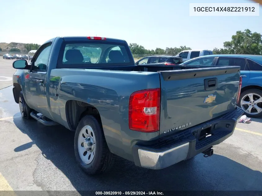 2008 Chevrolet Silverado 1500 Work Truck VIN: 1GCEC14X48Z221912 Lot: 39520910