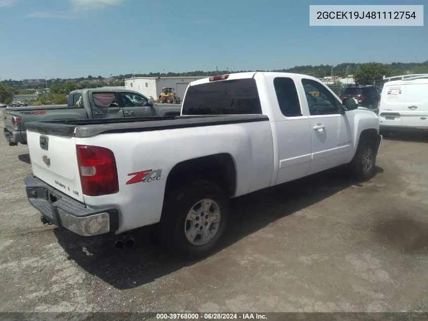 2008 Chevrolet Silverado 1500 Ltz VIN: 2GCEK19J481112754 Lot: 39768000