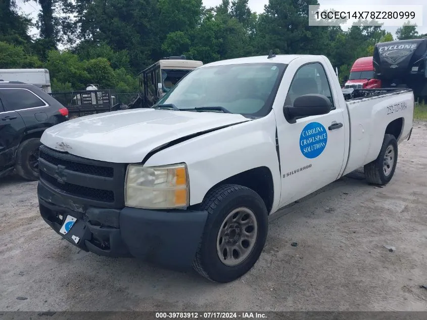 2008 Chevrolet Silverado 1500 Work Truck VIN: 1GCEC14X78Z280999 Lot: 39783912