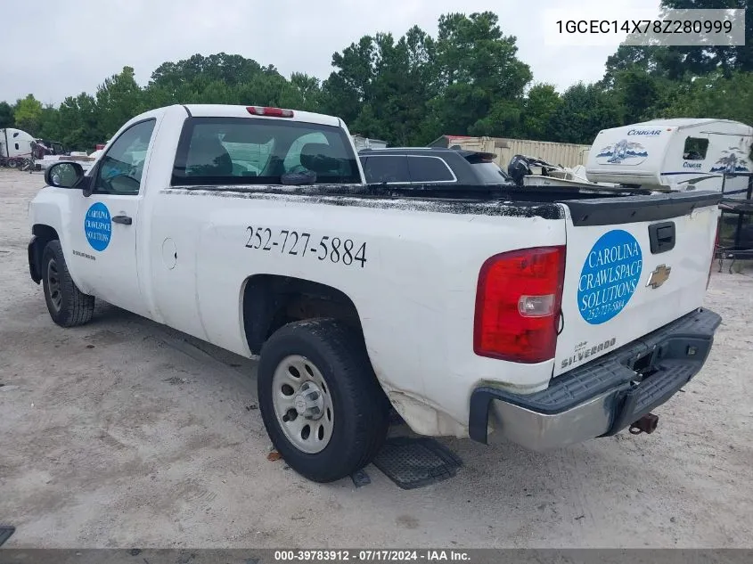 2008 Chevrolet Silverado 1500 Work Truck VIN: 1GCEC14X78Z280999 Lot: 39783912