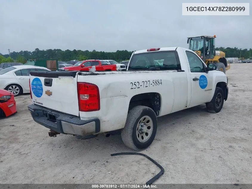 2008 Chevrolet Silverado 1500 Work Truck VIN: 1GCEC14X78Z280999 Lot: 39783912