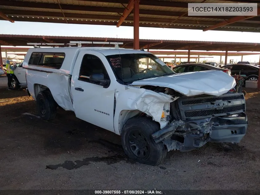 2008 Chevrolet Silverado 1500 Work Truck VIN: 1GCEC14X18Z203593 Lot: 39807555