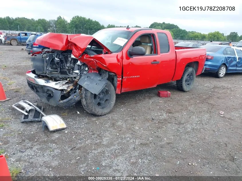 2008 Chevrolet Silverado 1500 Lt1 VIN: 1GCEK19J78Z208708 Lot: 39925335