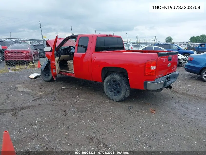 2008 Chevrolet Silverado 1500 Lt1 VIN: 1GCEK19J78Z208708 Lot: 39925335