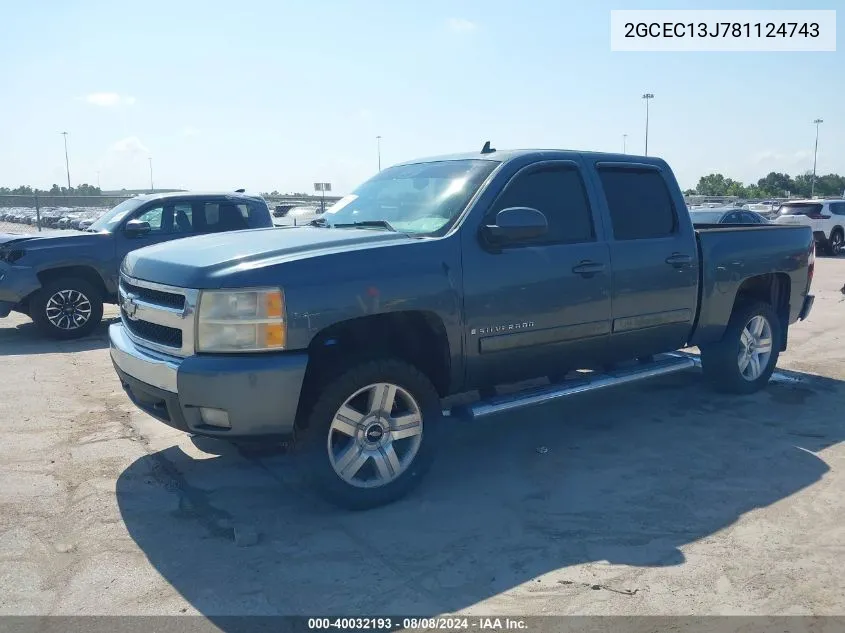 2GCEC13J781124743 2008 Chevrolet Silverado 1500 Lt2