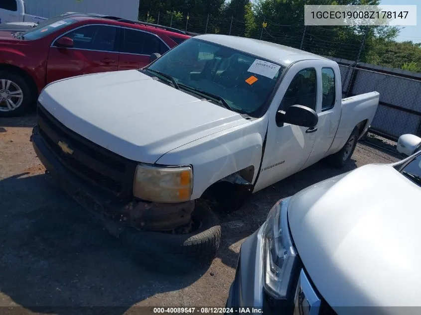 2008 Chevrolet Silverado 1500 Work Truck VIN: 1GCEC19008Z178147 Lot: 40089547