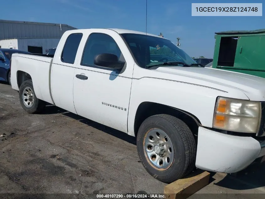 2008 Chevrolet Silverado 1500 Work Truck VIN: 1GCEC19X28Z124748 Lot: 40107290