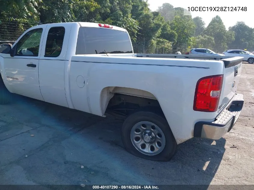 2008 Chevrolet Silverado 1500 Work Truck VIN: 1GCEC19X28Z124748 Lot: 40107290