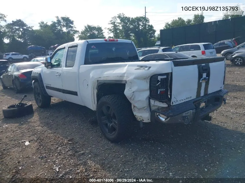 1GCEK19J98Z135793 2008 Chevrolet Silverado 1500 Ltz