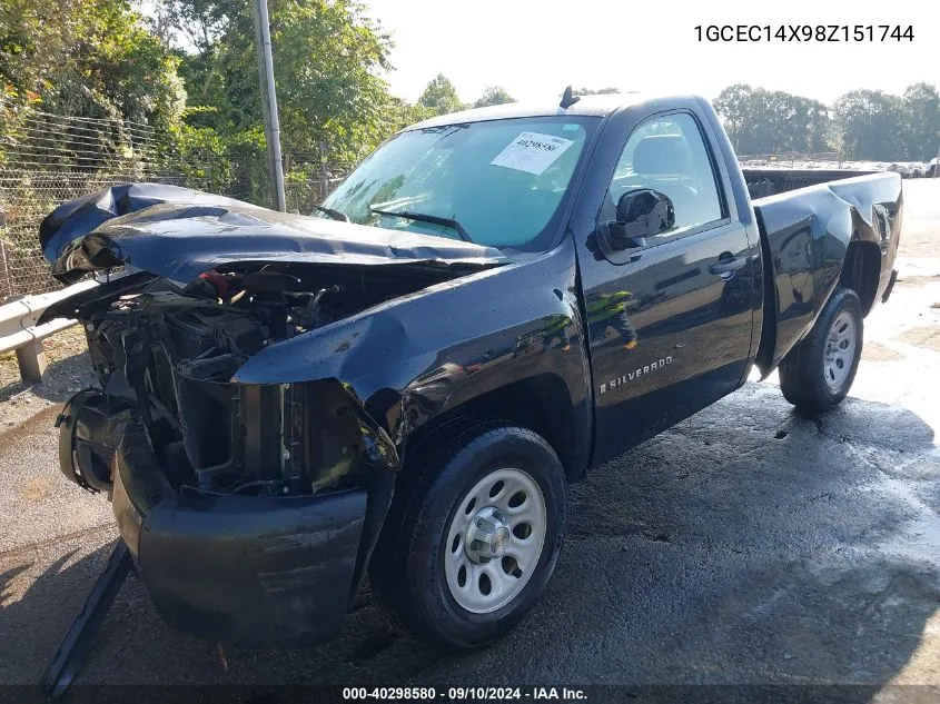 2008 Chevrolet Silverado 1500 Work Truck VIN: 1GCEC14X98Z151744 Lot: 40298580