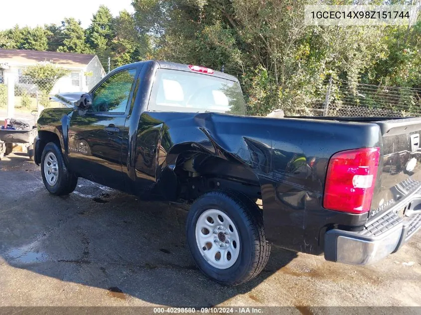 2008 Chevrolet Silverado 1500 Work Truck VIN: 1GCEC14X98Z151744 Lot: 40298580