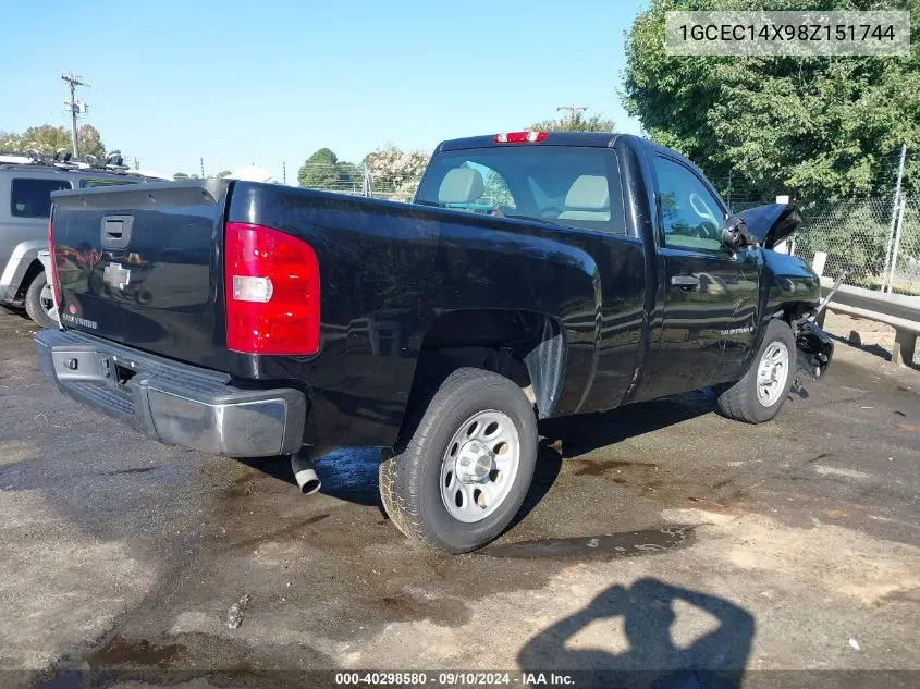 2008 Chevrolet Silverado 1500 Work Truck VIN: 1GCEC14X98Z151744 Lot: 40298580