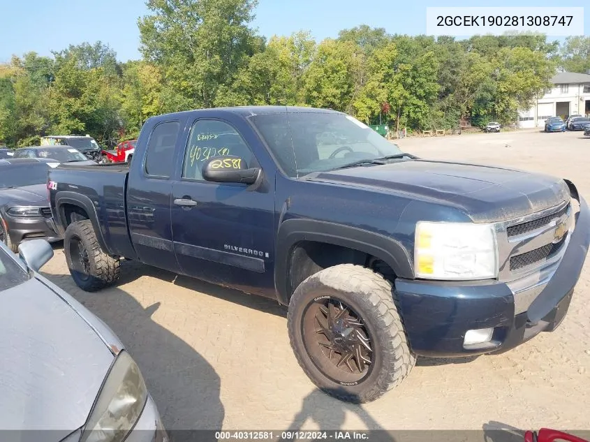 2008 Chevrolet Silverado 1500 Lt2 VIN: 2GCEK190281308747 Lot: 40312581