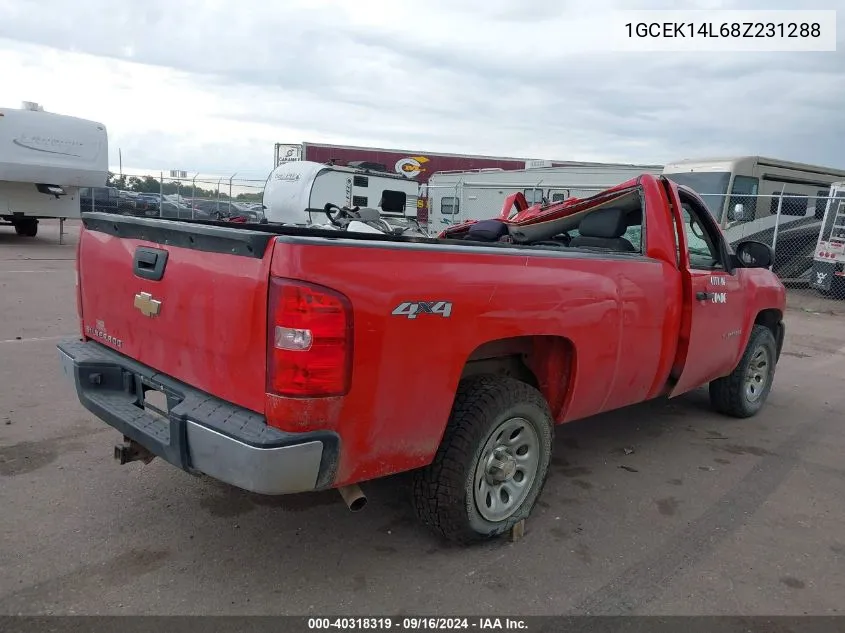 2008 Chevrolet Silverado 1500 K1500 VIN: 1GCEK14L68Z231288 Lot: 40318319