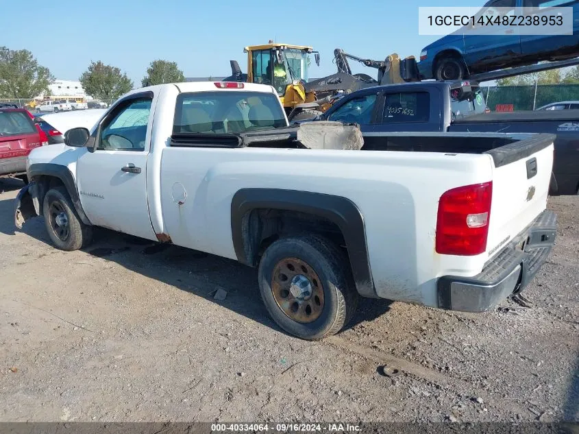 2008 Chevrolet Silverado C1500 VIN: 1GCEC14X48Z238953 Lot: 40334064