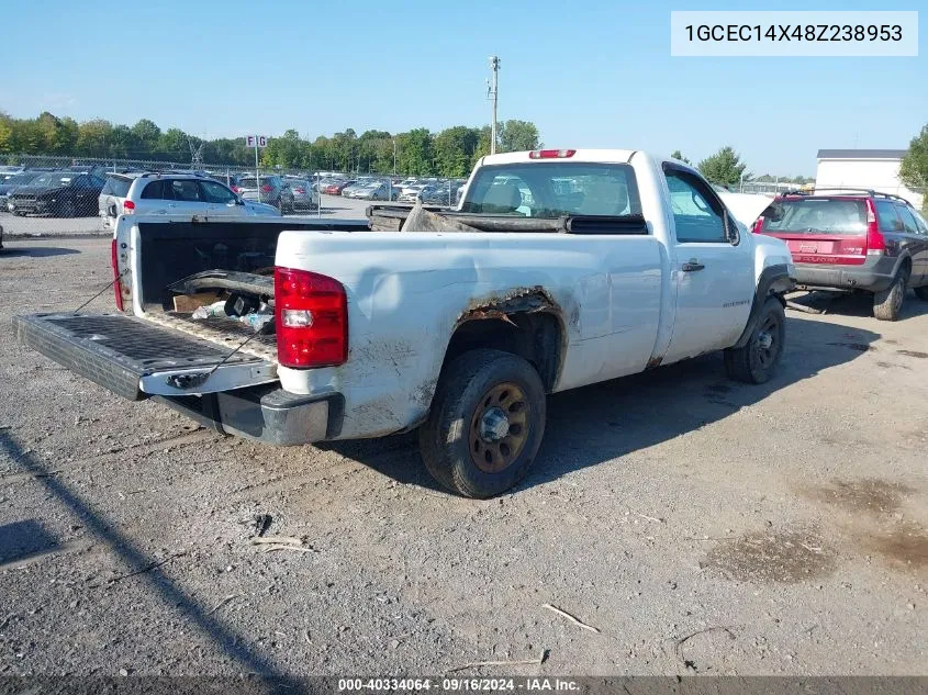 2008 Chevrolet Silverado C1500 VIN: 1GCEC14X48Z238953 Lot: 40334064