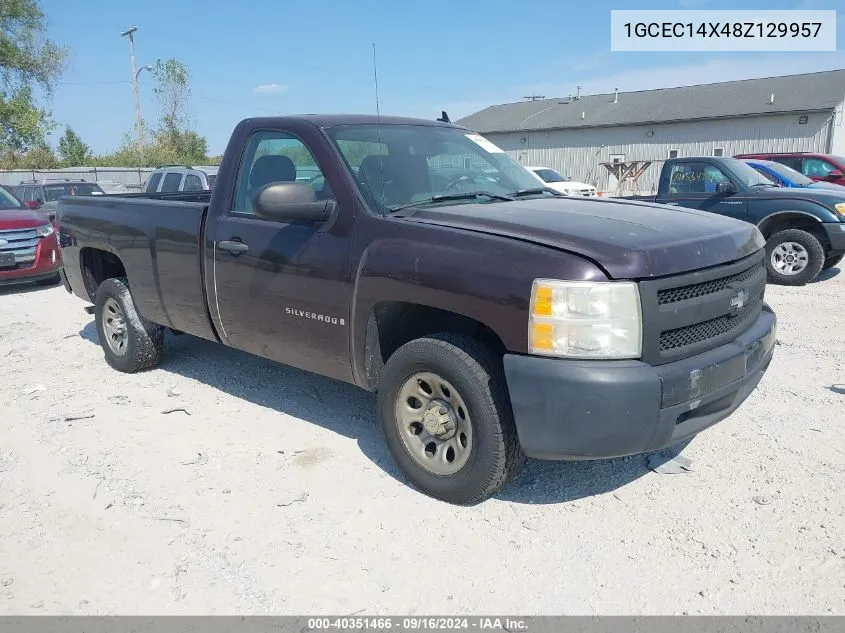 2008 Chevrolet Silverado 1500 Work Truck VIN: 1GCEC14X48Z129957 Lot: 40351466