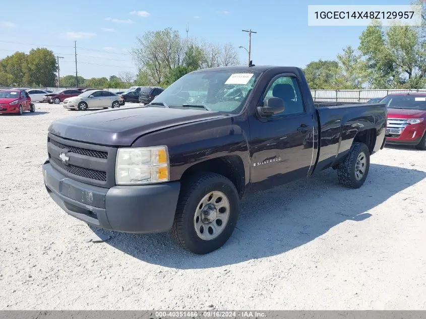 2008 Chevrolet Silverado 1500 Work Truck VIN: 1GCEC14X48Z129957 Lot: 40351466