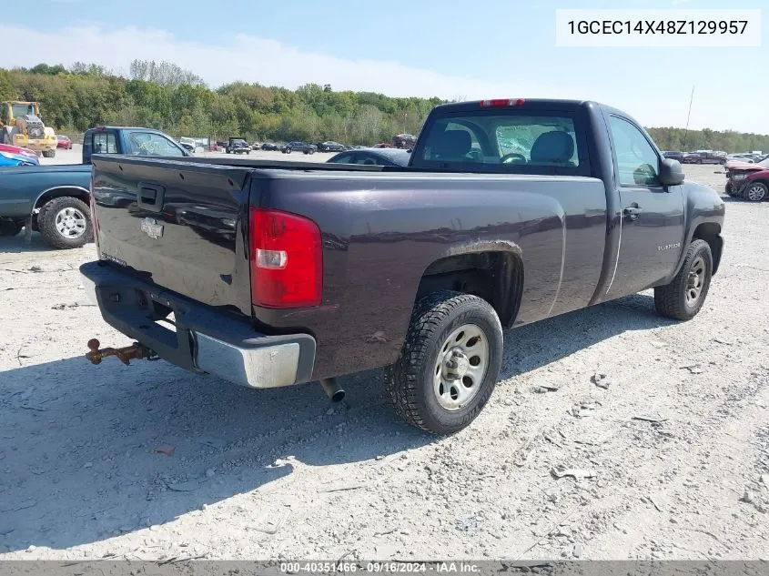 2008 Chevrolet Silverado 1500 Work Truck VIN: 1GCEC14X48Z129957 Lot: 40351466