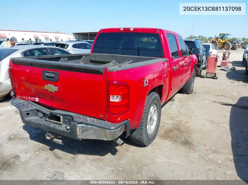 2008 Chevrolet Silverado K1500 VIN: 2GCEK13C881137098 Lot: 40354023