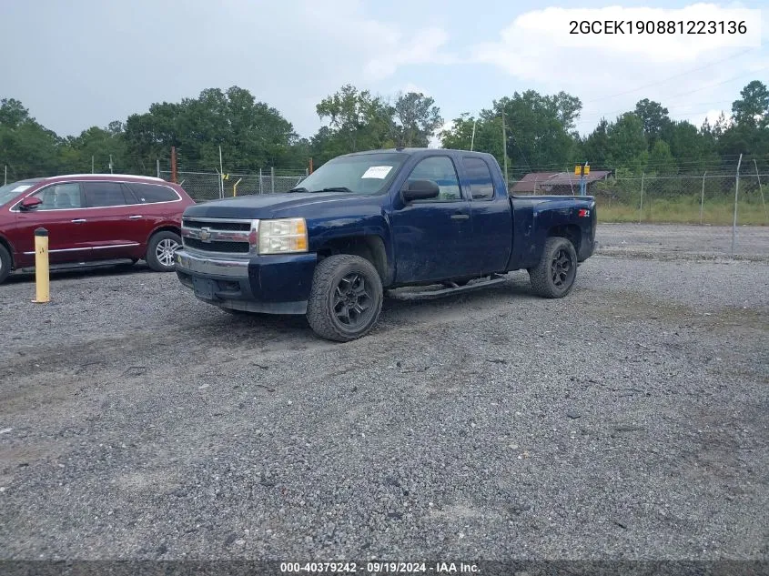 2GCEK190881223136 2008 Chevrolet Silverado 1500 Lt1