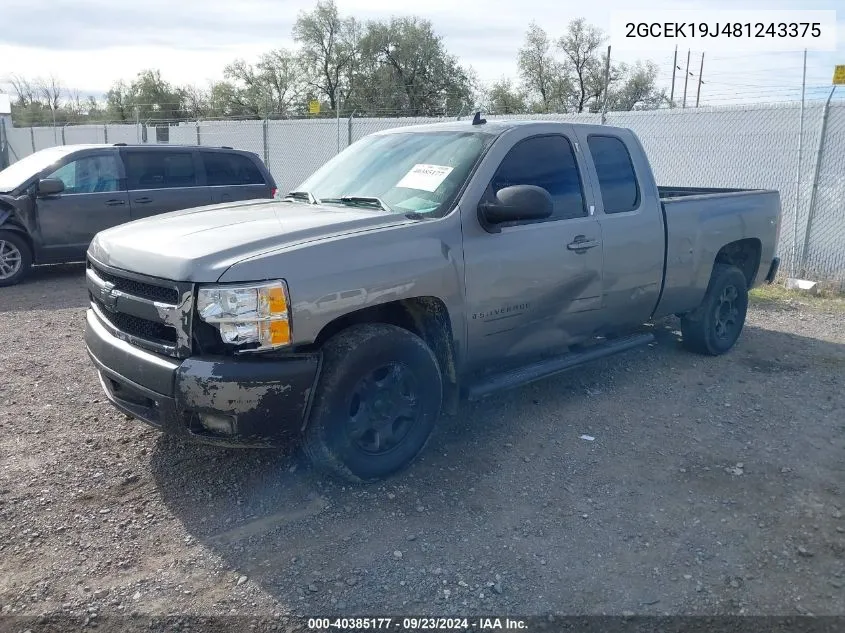 2008 Chevrolet Silverado 1500 Ltz VIN: 2GCEK19J481243375 Lot: 40385177