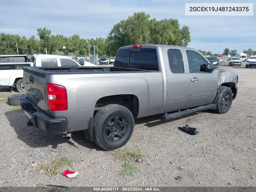 2GCEK19J481243375 2008 Chevrolet Silverado 1500 Ltz