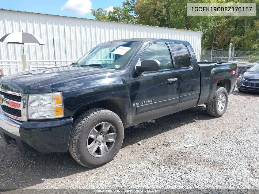 2008 Chevrolet Silverado 1500 Lt1 VIN: 1GCEK19C08Z170157 Lot: 40386906