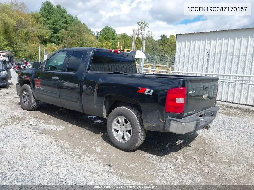 2008 Chevrolet Silverado 1500 Lt1 VIN: 1GCEK19C08Z170157 Lot: 40386906