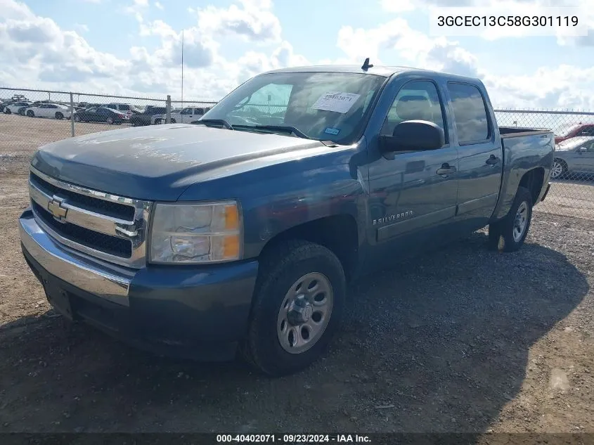 2008 Chevrolet Silverado 1500 Ls VIN: 3GCEC13C58G301119 Lot: 40402071