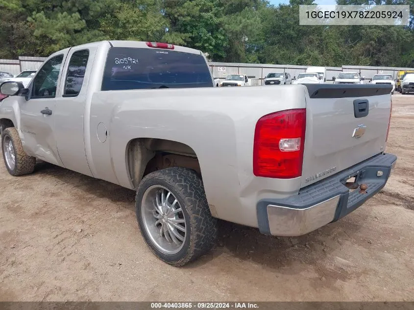 2008 Chevrolet Silverado 1500 Work Truck VIN: 1GCEC19X78Z205924 Lot: 40403865