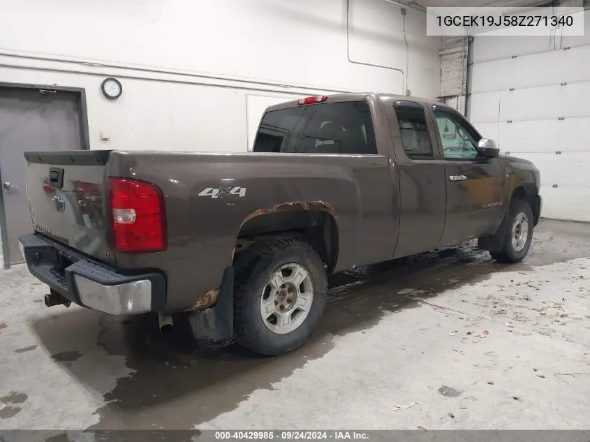 2008 Chevrolet Silverado 1500 Lt1 VIN: 1GCEK19J58Z271340 Lot: 40429985