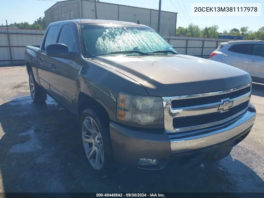 2008 Chevrolet Silverado 1500 Lt2 VIN: 2GCEK13M381117978 Lot: 40448842