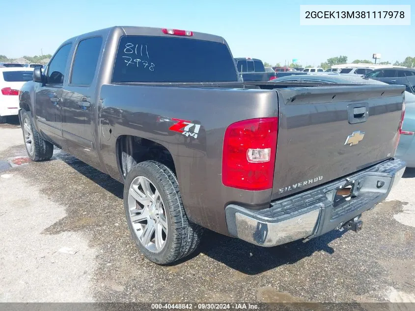 2GCEK13M381117978 2008 Chevrolet Silverado 1500 Lt2