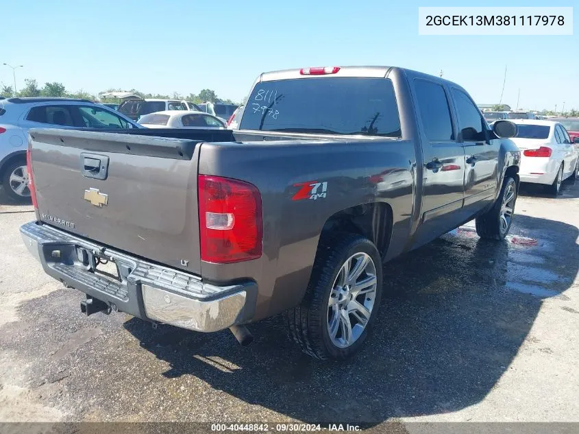 2008 Chevrolet Silverado 1500 Lt2 VIN: 2GCEK13M381117978 Lot: 40448842