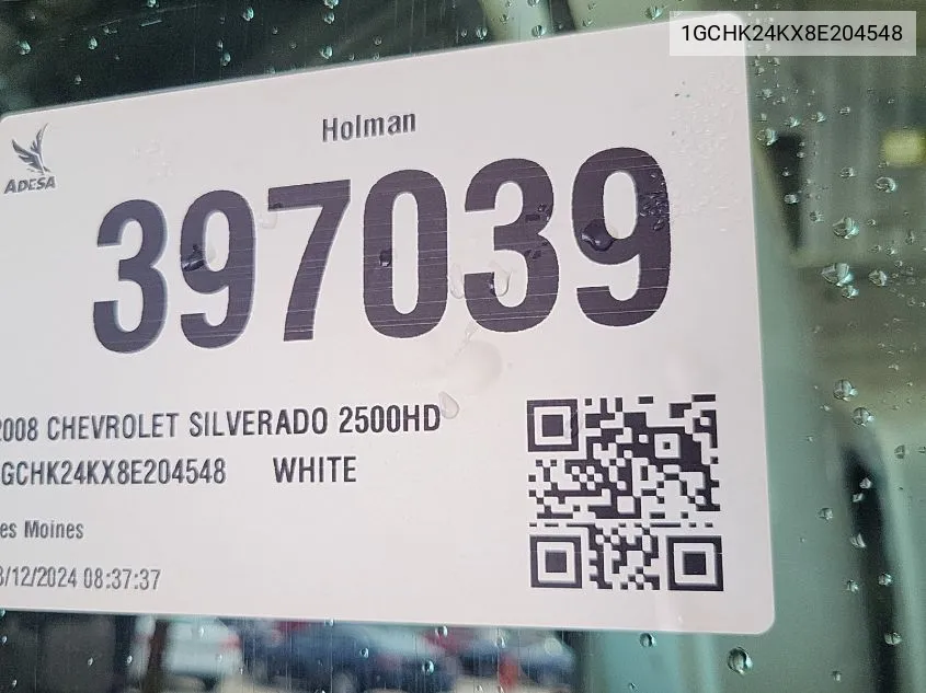 1GCHK24KX8E204548 2008 Chevrolet Silverado 2500Hd Work Truck