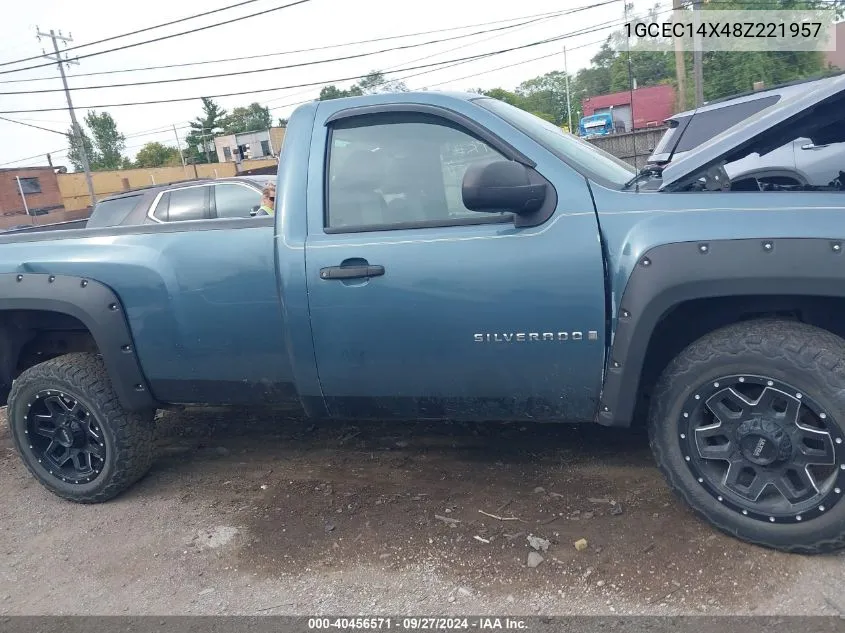 2008 Chevrolet Silverado 1500 Work Truck VIN: 1GCEC14X48Z221957 Lot: 40456571