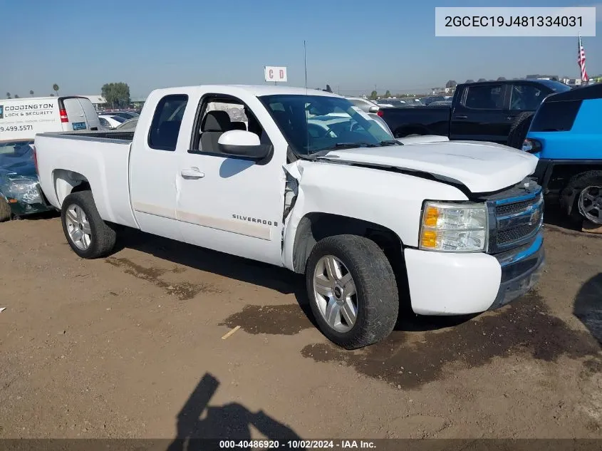 2008 Chevrolet Silverado 1500 Lt1 VIN: 2GCEC19J481334031 Lot: 40486920