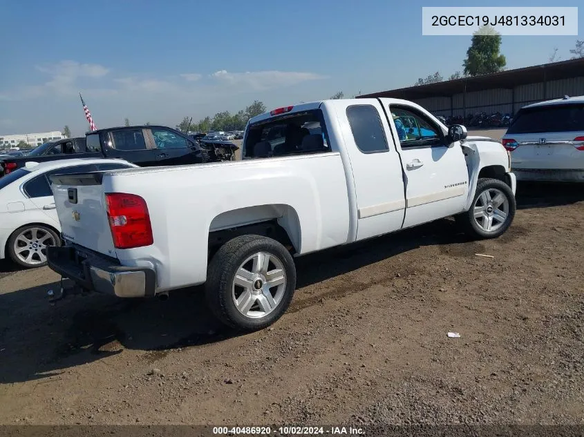 2008 Chevrolet Silverado 1500 Lt1 VIN: 2GCEC19J481334031 Lot: 40486920