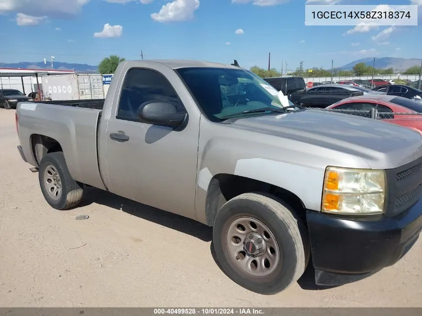 2008 Chevrolet Silverado 1500 Work Truck VIN: 1GCEC14X58Z318374 Lot: 40499528